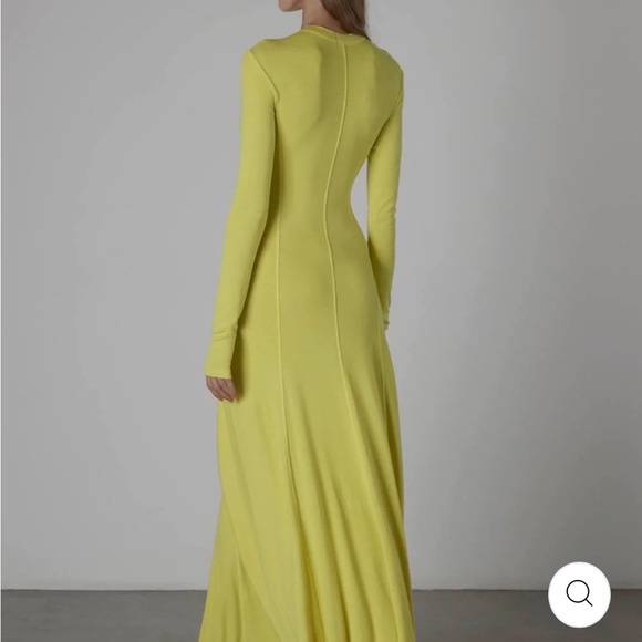 Rare Enza Costa Silk Paneled Flare Dress in Acid Lime - Picture 8 of 9